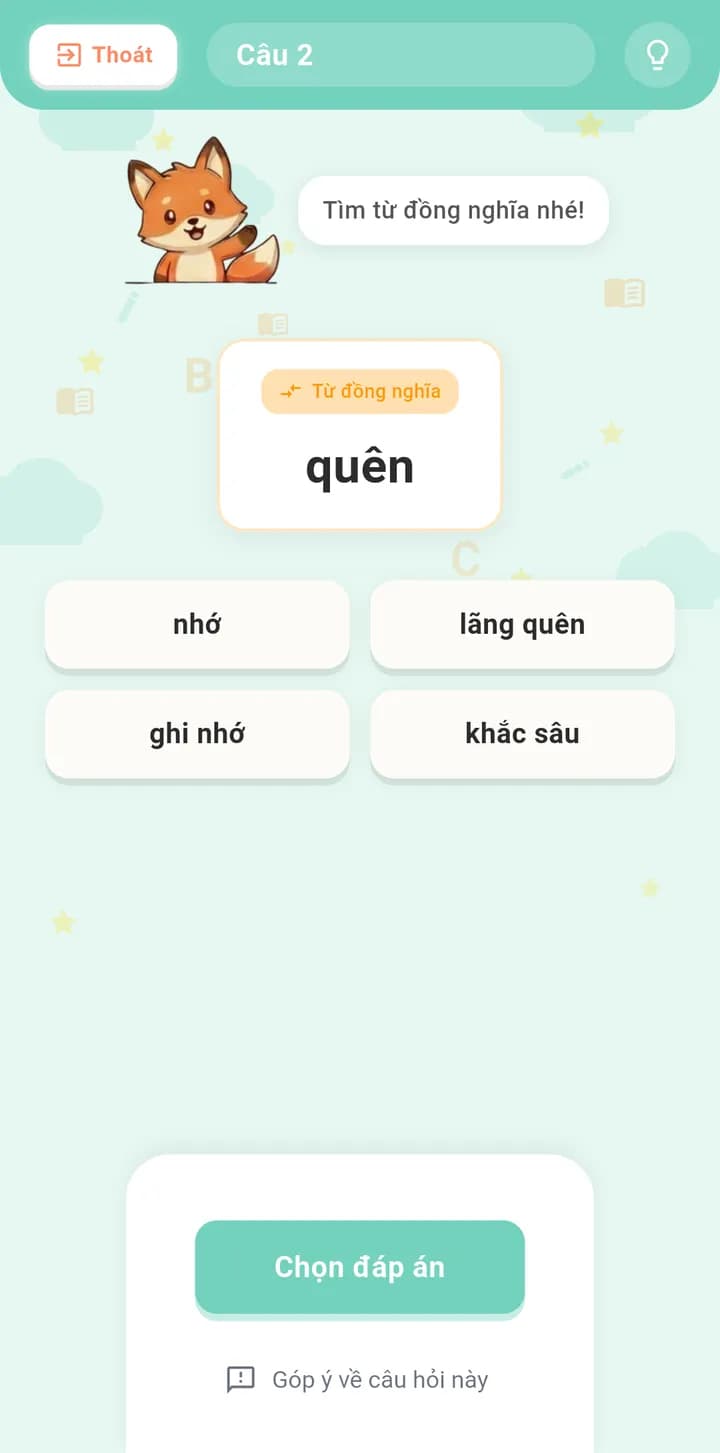 Mở Rộng Từ Vựng: tìm từ đồng nghĩa với từ “quên”